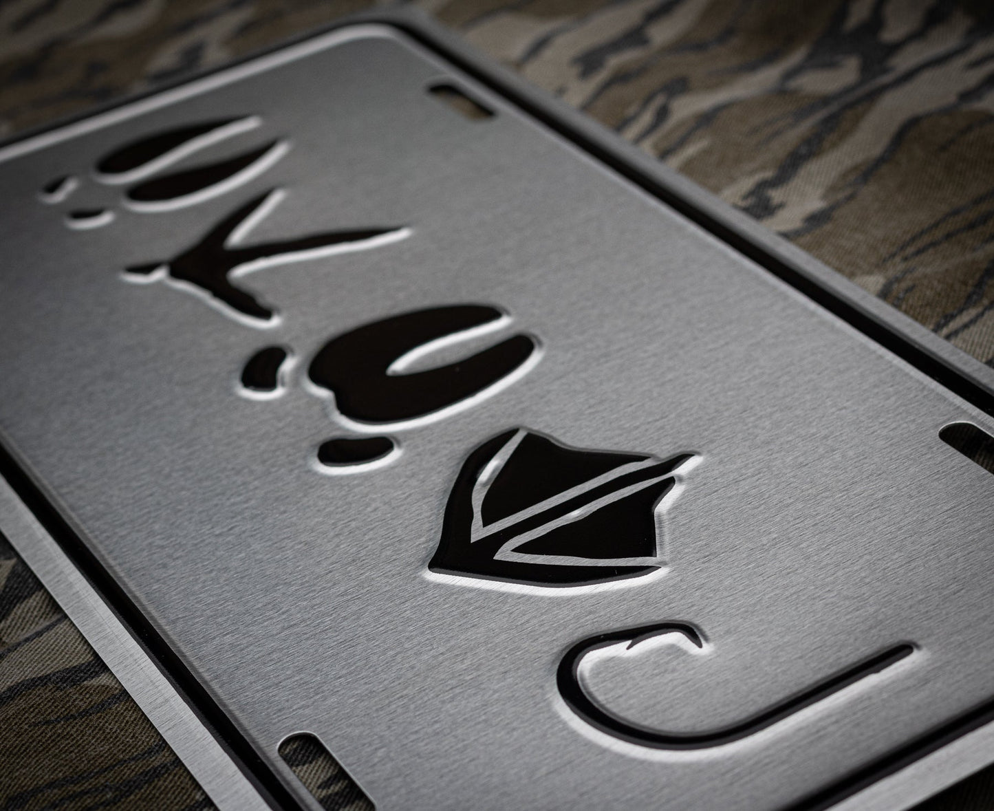 Tracks Logo License Plate | Brushed Aluminum - Outdoor Militia®