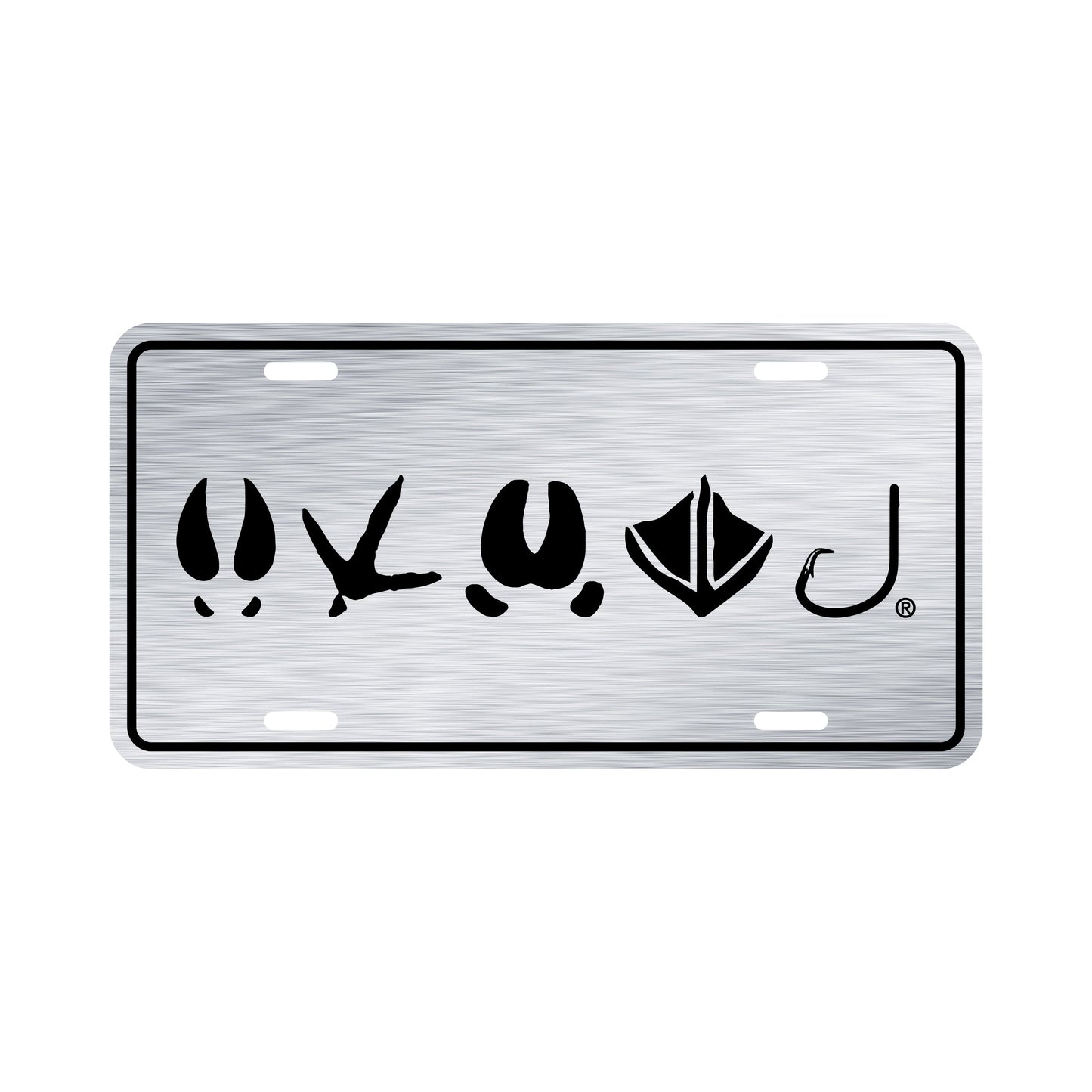 Tracks Logo License Plate | Brushed Aluminum - Outdoor Militia®