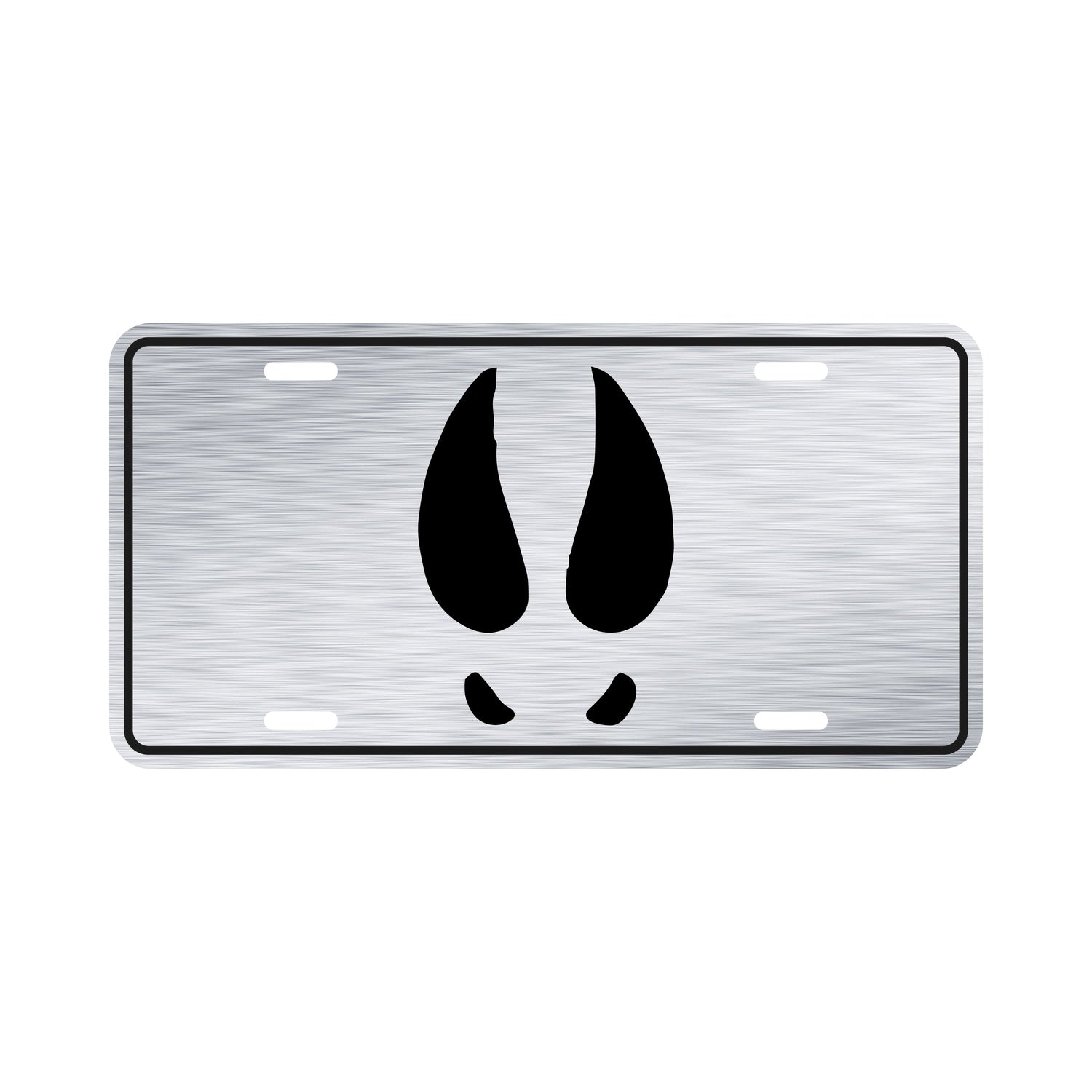 Deer Track Logo License Plate | Brushed Aluminum - Outdoor Militia®